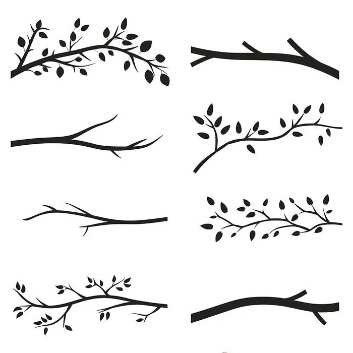 Vector Cành Lá Đơn Giản - Minh Họa Trang Trí Tự Nhiên (EPS)