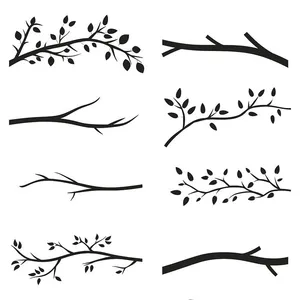Vector Cành Lá Đơn Giản - Minh Họa Trang Trí Tự Nhiên (EPS)