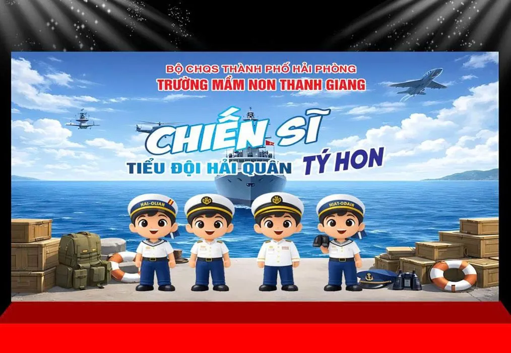 Backdrop Sinh Hoạt Chiến Sĩ Ngày Tết - Lực Lượng Hải Quân Bé