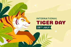 Banner chú hổ trong rừng flie vector mẫu KS56