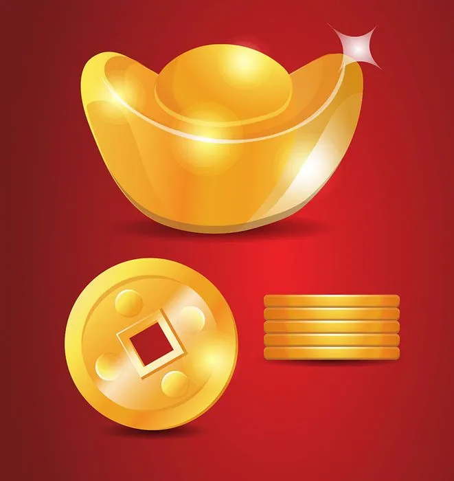 Hình ảnh thỏi vàng file vector mẫu CR1947