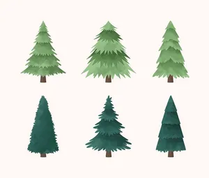 Hình ảnh cây thông file vector mẫu KS713