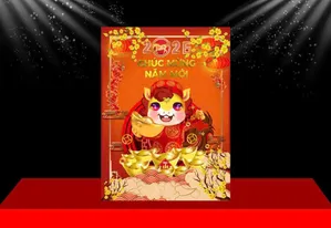 Backdrop Tết 2026 Ất Tỵ - Chúc Mừng Năm Mới - File CDR Chỉnh Sửa