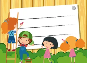 Background bé học tập edu file vector mẫu KS147