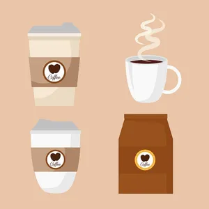Hình ảnh cốc cafe file vector mẫu KS814