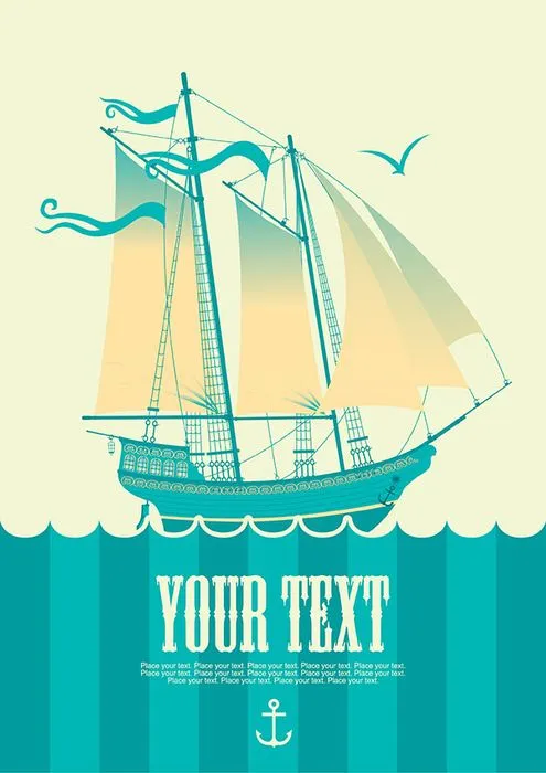 Hình ảnh con thuyền buồm file vector mẫu HH153