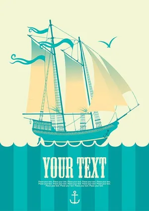 Hình ảnh con thuyền buồm file vector mẫu HH153