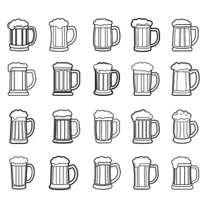 Hình ảnh minh họa cốc bia file vector mẫu KS360