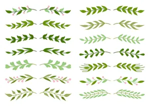 Cành Lá Trang Trí Vector - Bộ Sưu Tập EPS Đa Dạng Cho Thiết Kế