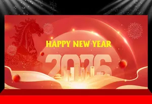 Backdrop Tết 2026 Đỏ May Mắn - Thiết Kế Vector Chuẩn SEO