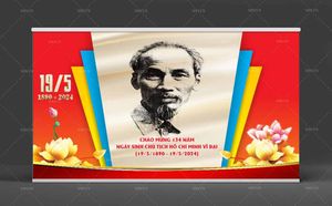 Backdrop kỷ niệm ngày sinh Chủ tịch Hồ Chí Minh file CDR mẫu CR367