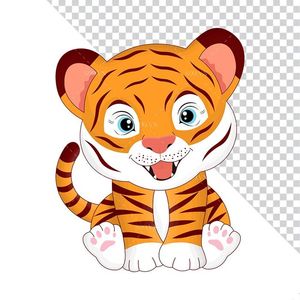 Hình ảnh chú hổ con đáng yêu file PNG mẫu CR1098
