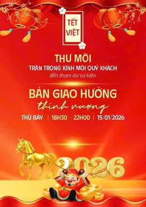 Thư Mời Tết 2026 Đỏ Vàng May Mắn – File CDR Thiết Kế Chuyên Nghiệp