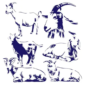 Hình ảnh hai chú dê file vector mẫu KS507