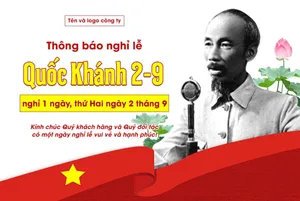 Banner thông báo lịch nghỉ lễ quốc khánh 2-9 file PSD mẫu KT112
