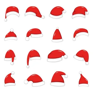 Bộ sưu tập chiếc mũ ông già noel file vector mẫu CR1824