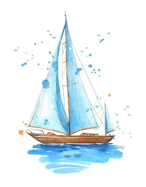 Hình ảnh cánh buồm ra khơi file vector mẫu HH217