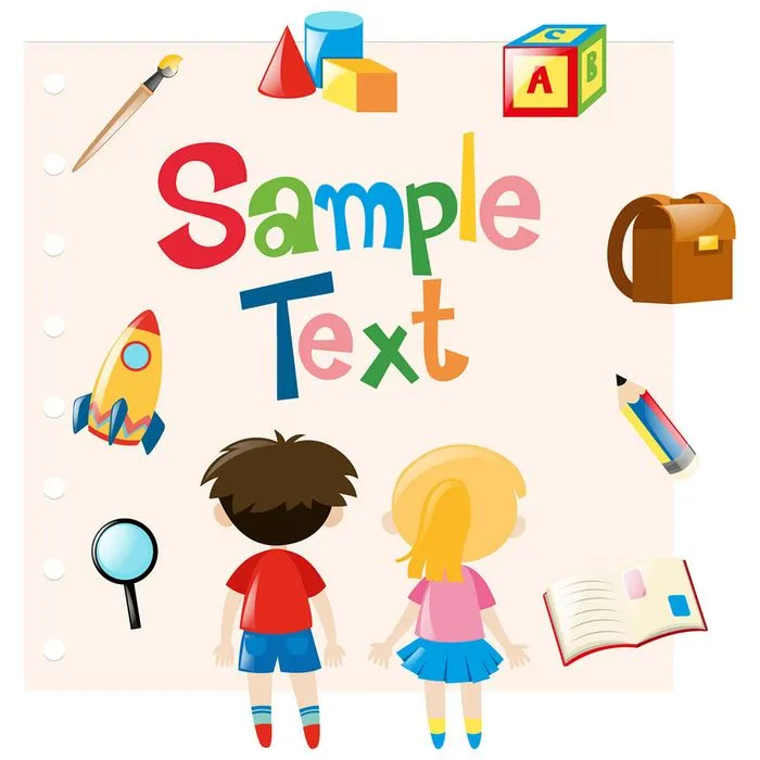 Background bé học tập edu file vector mẫu KS130