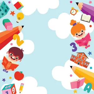 Background bảng bé học tập file vector mẫu KS243