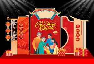 Backdrop Tết Cổ Truyền - Gia Đình Hạnh Phúc 2024 CDR