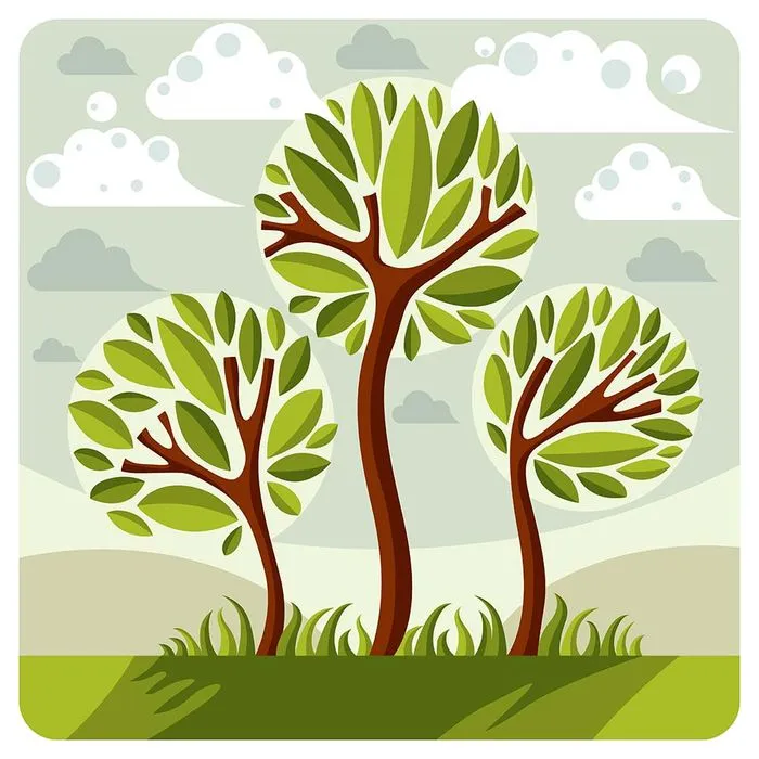 Hình ảnh cây xanh file vector mẫu KK76