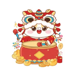 Hình Minh Họa Tết Ngựa 2026 Phong Cách Hoạt Hình Dễ Thương