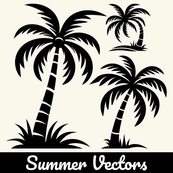 Hình ảnh cây dừa file vector mẫu KS674