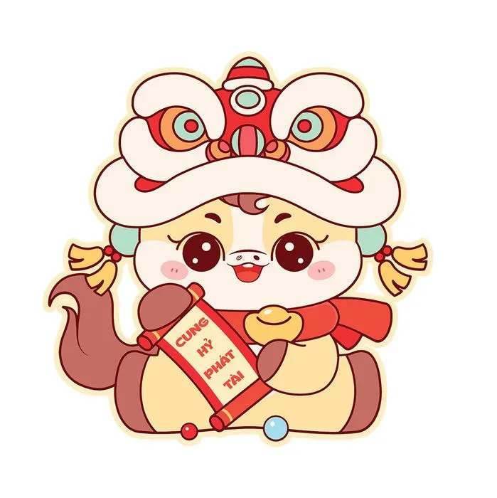 Linh Vật Ngựa Tết Nguyên Đán Dễ Thương - Minh Họa Vector EPS