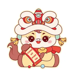 Linh Vật Ngựa Tết Nguyên Đán Dễ Thương - Minh Họa Vector EPS