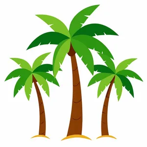 Hình ảnh cây dừa file vector mẫu KS586