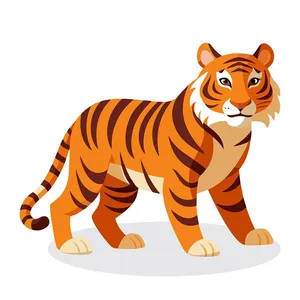 Hình ảnh chú hổ vằn flie vector mẫu KS101