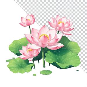 Hình ảnh hoa sen màu hồng file PNG mẫu CR1644