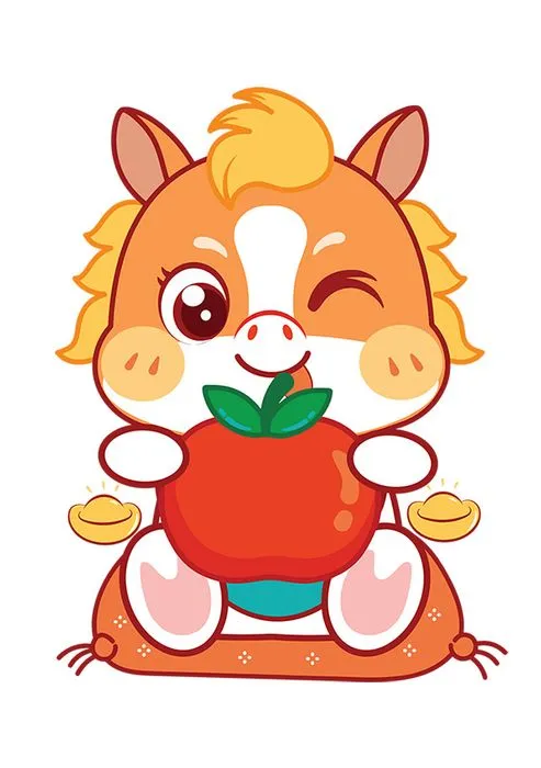 Linh Vật Ngựa Tết Dễ Thương, Minh Họa Vector EPS Độc Đáo