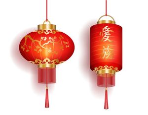 Hình ảnh đèn lồng màu đỏ trang trí lễ hội tết file vector mẫu CR319