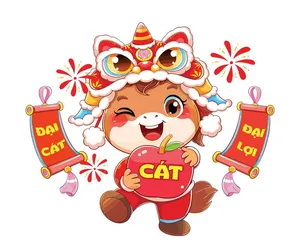 Linh Vật Ngựa Tết Dễ Thương - Minh Họa Vector EPS Độc Đáo