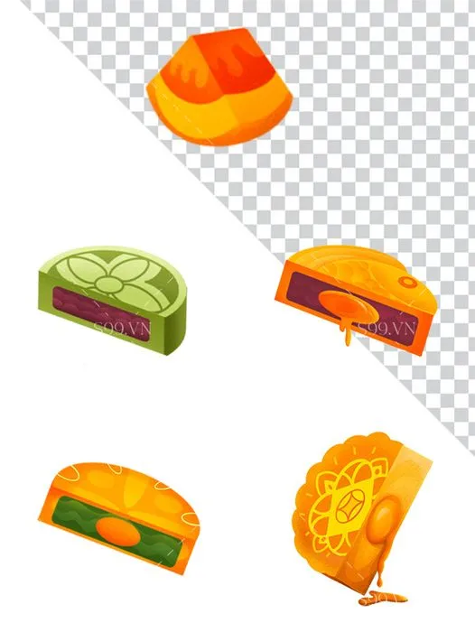 Bộ Sưu Tập Bánh Trung Thu PNG Minh Họa Độc Đáo