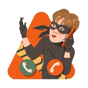 Hình ảnh người lừa đảo qua điện thoại file vector mẫu LD17