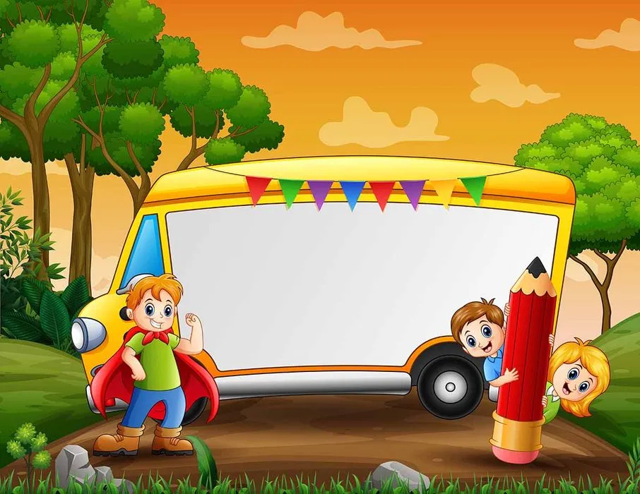 Background lớp học ngoài thiên nhiên file vector mẫu KS277