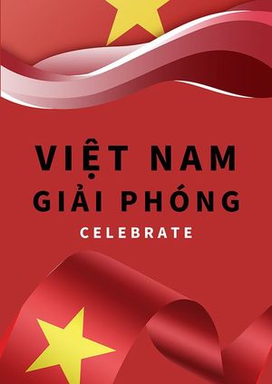 Poster chào mừng ngày giải phóng miền nam thống nhất đất nước file PSD mẫu CR1410