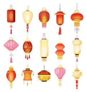 Hình ảnh đèn lồng trang trí ngày lễ tết file vector mẫu CR341