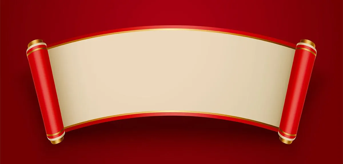 Cuộn Giấy Đỏ Tết - Câu Đối Thư Pháp Vector EPS Cao Cấp