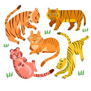 Hình minh họa chú hổ file vector mẫu CR1453