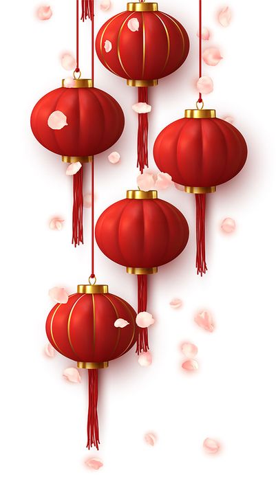Hình ảnh đèn lồng màu đỏ trang trí lễ hội tết file vector mẫu CR330