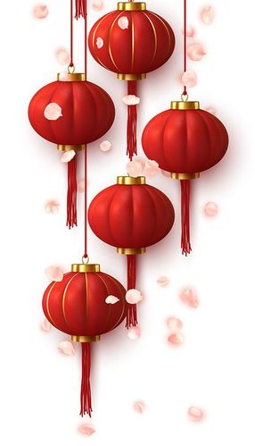 Hình ảnh đèn lồng màu đỏ trang trí lễ hội tết file vector mẫu CR330