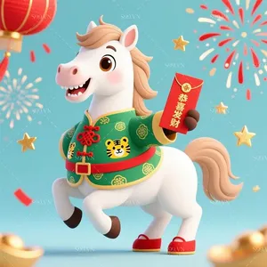 Hình Minh Họa Tết Con Ngựa Dễ Thương - File PNG Chất Lượng Cao