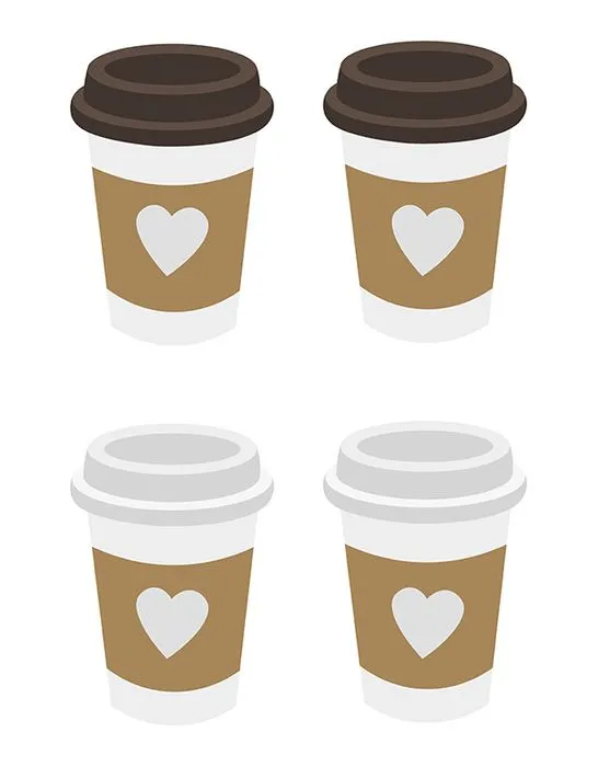 Hình minh họa cốc cafe file vector mẫu KS856