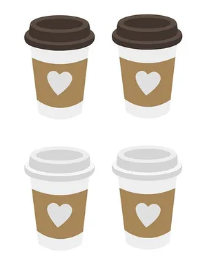 Hình minh họa cốc cafe file vector mẫu KS856