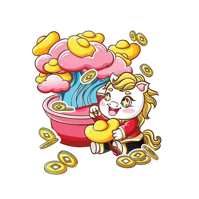 Linh Vật Ngựa Tết Bính Ngọ 2026 - Hình Minh Họa Vector Hoạt Hình Đáng Yêu