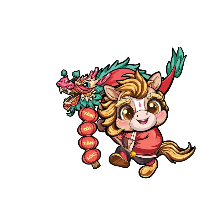 Linh Vật Ngựa Tết Bính Ngọ 2026 Minh Họa Vector Dễ Thương