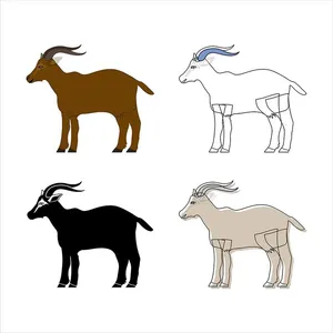 Hình ảnh chú dê file vector mẫu KS523